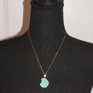 REDUCED! Turquoise Pendant Necklace with approximately a 20" gold chain